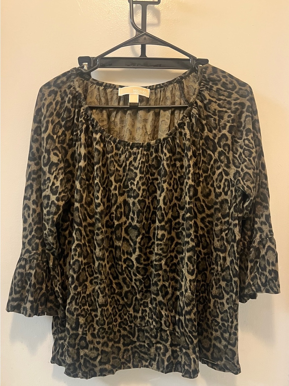 Michael Kors Brown and Black Leopard Print Blouse